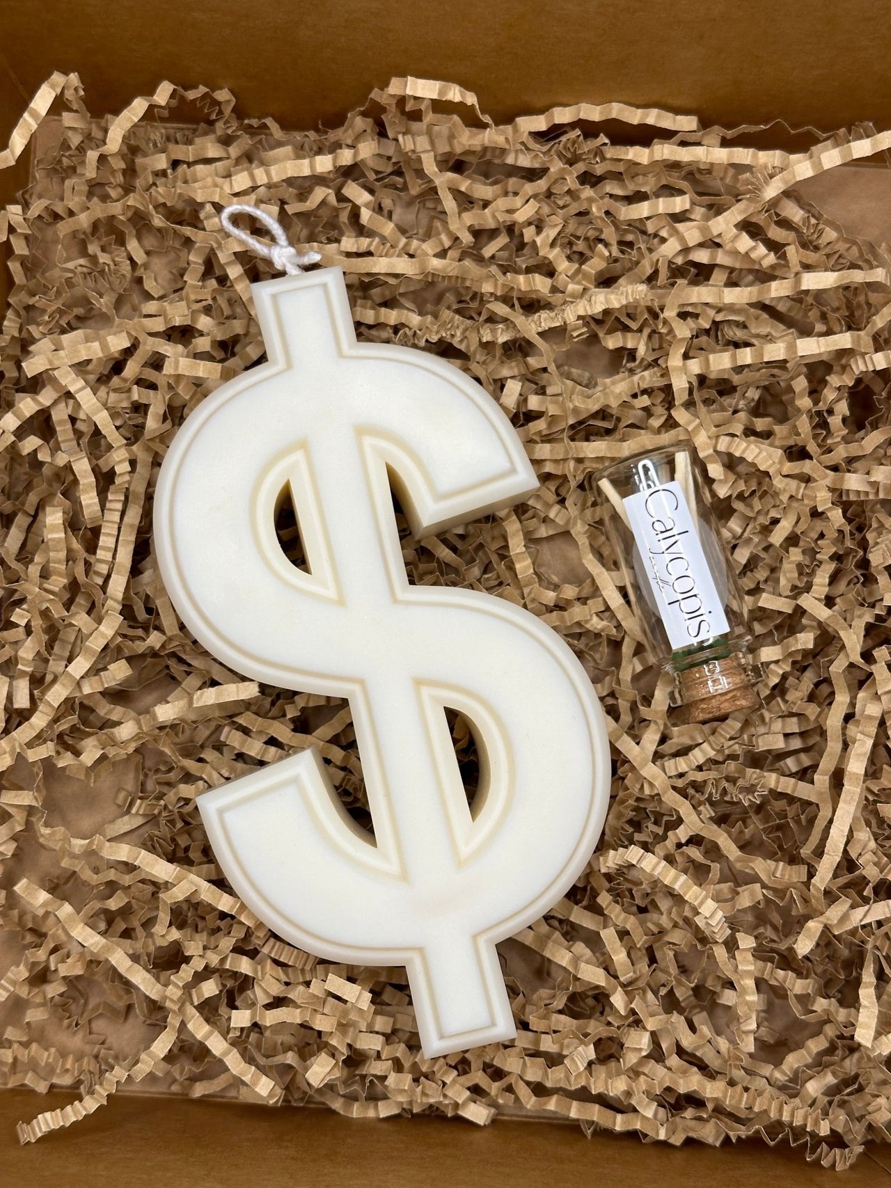 Calycopis Candle – Dollar Sign | Handmade Soy Wax Decorative Candle - Calycopis Candle